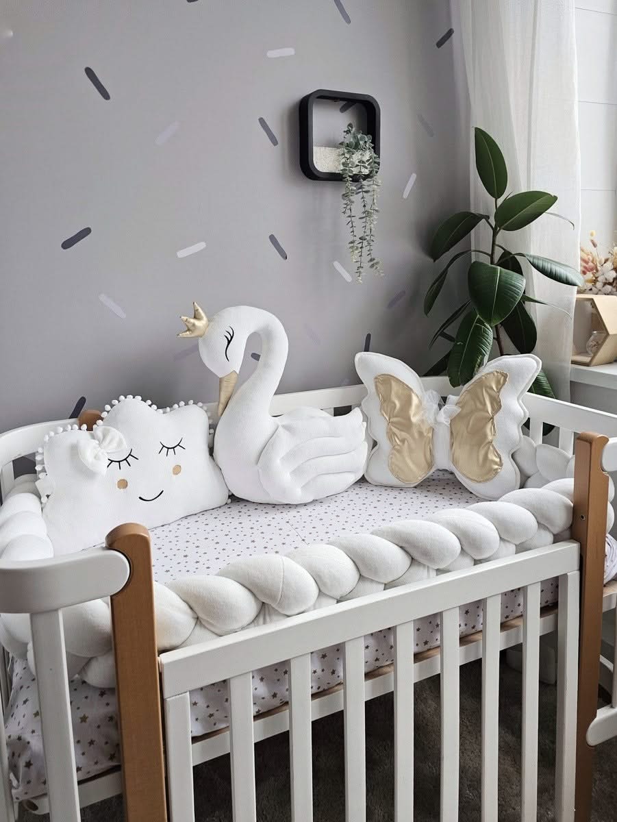 Personalized baby crib bedding set white - KariStudio