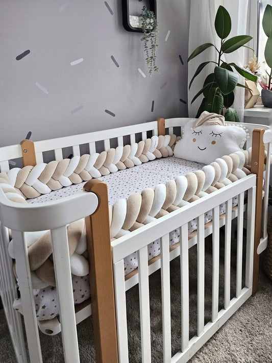 Baby boy bedding crib set with braided crib bumper. KATRI studio