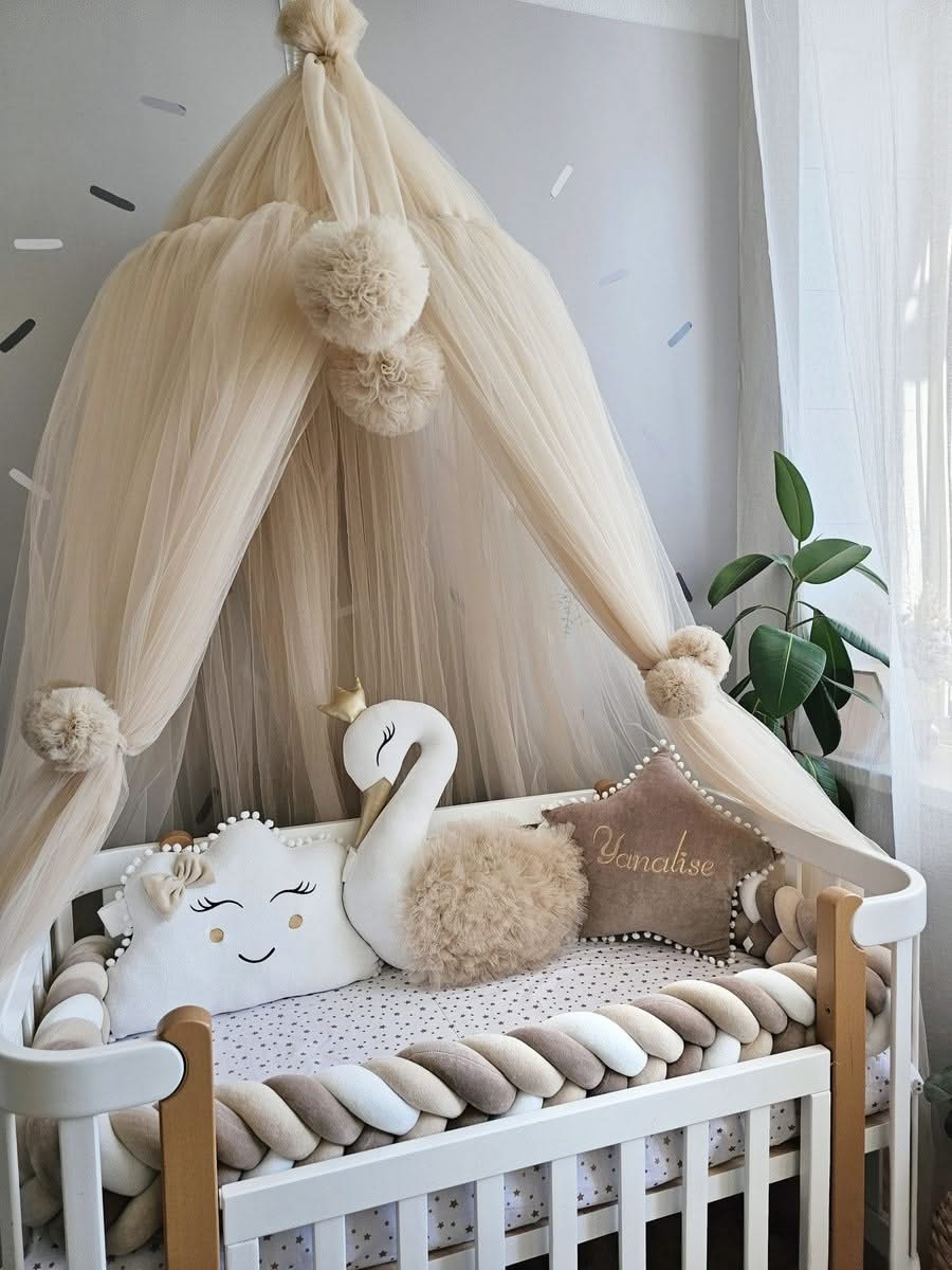 Premium baby bedding set with braided crib bumper. KARI studio