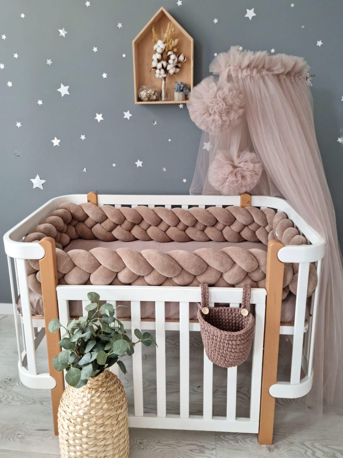 Beige bed canopy curtains - KariStudio