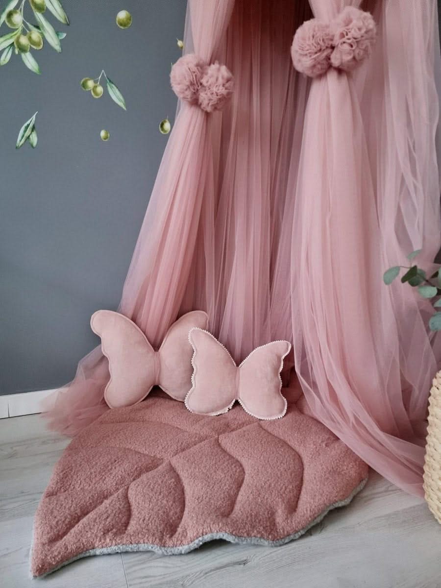 Butterfly pillow blush rose. Nursery decor. Crib pillow - KariStudio