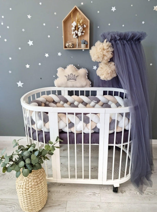 Beige bed canopy curtains - KariStudio