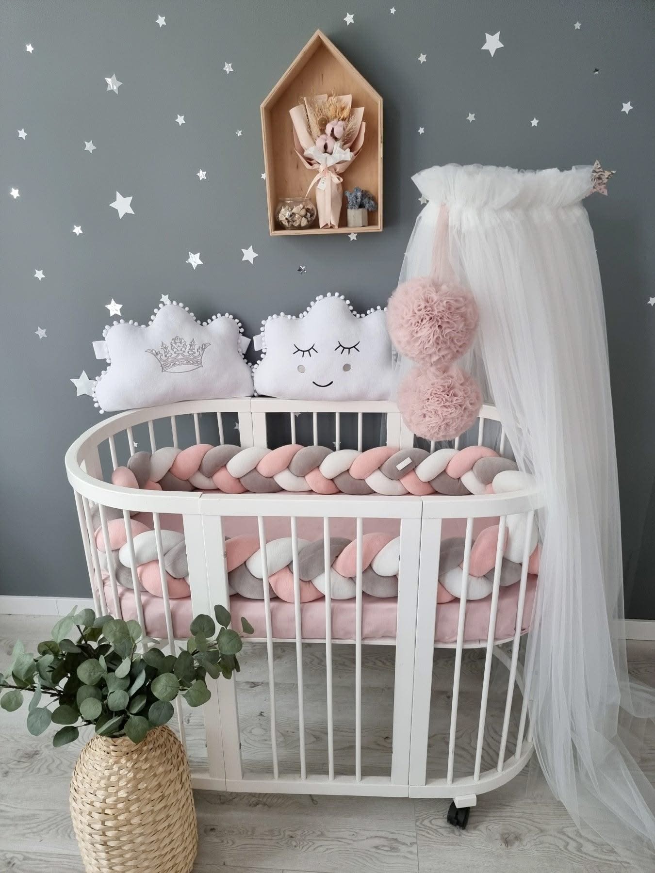 Beige bed canopy curtains - KariStudio