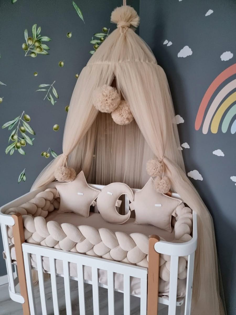 Light blush Princess baldachin, crib canopy - KariStudio