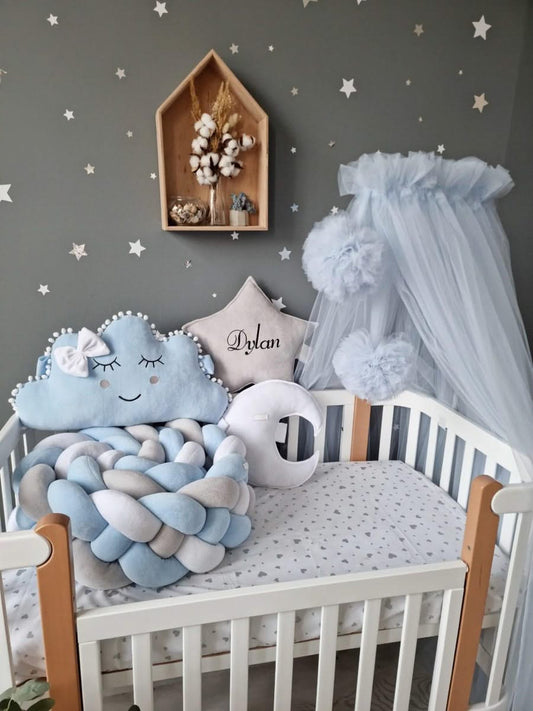 Personalized baby bedding set for boy blue - KariStudio