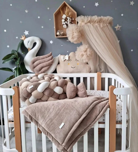 Personalized baby bedding set beige cappuchino - KariStudio