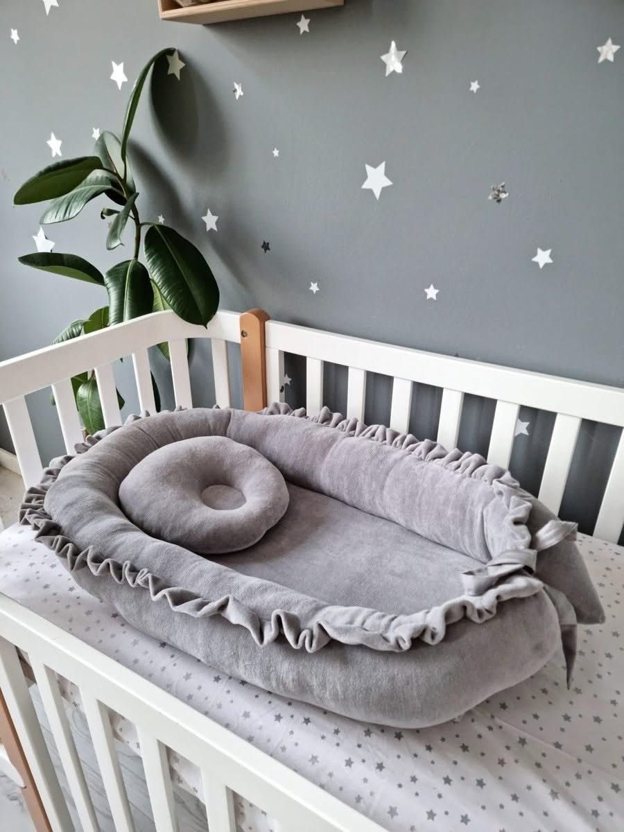Personalized baby bedding set gray for boy - KariStudio
