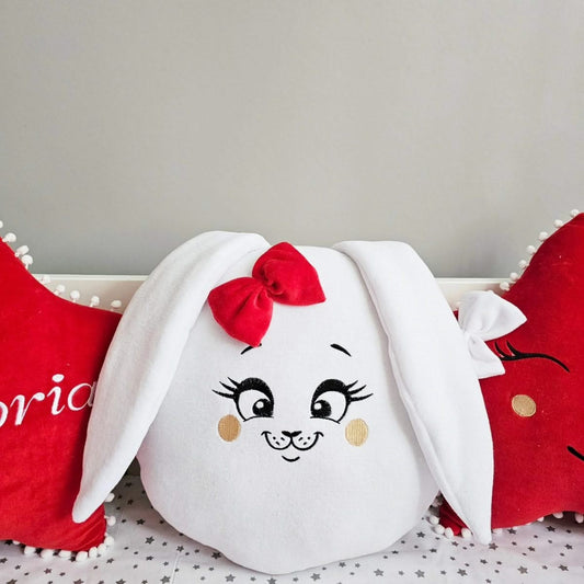 Red baby crib bedding set with braided bumper. KARI studio