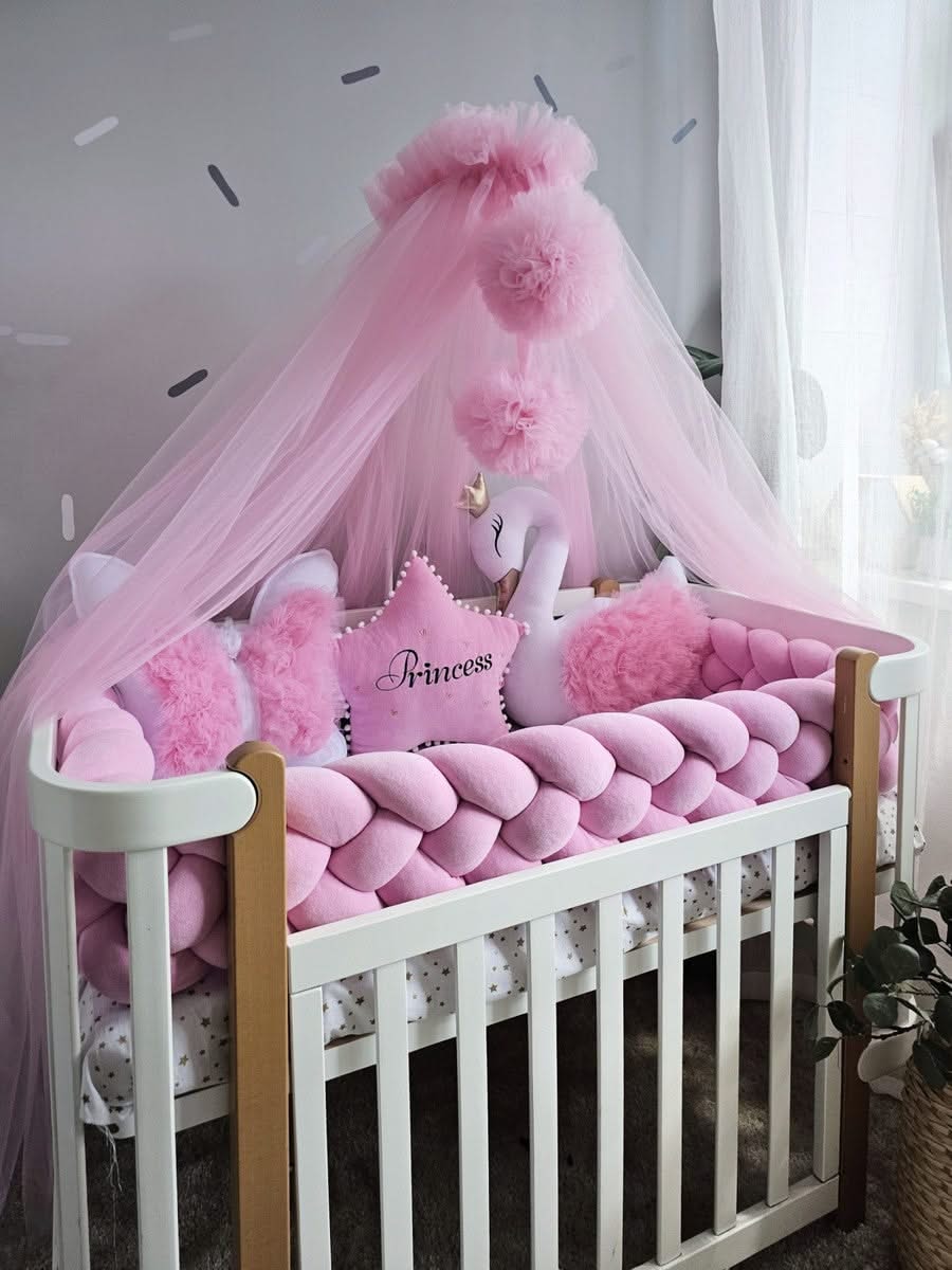 Baby bedding crib bumper set pink. KARI studio