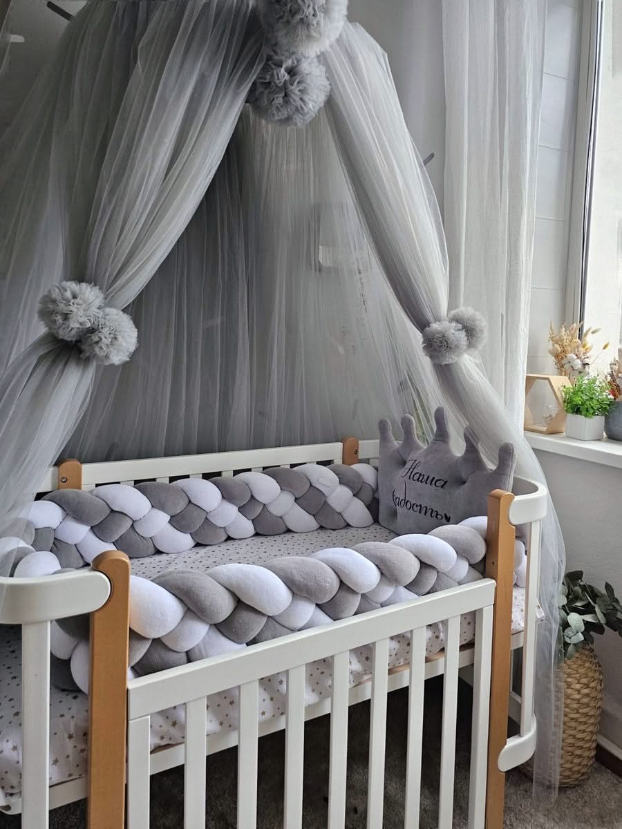 Baby bedding crib bumper set for boys gray. KARI studio