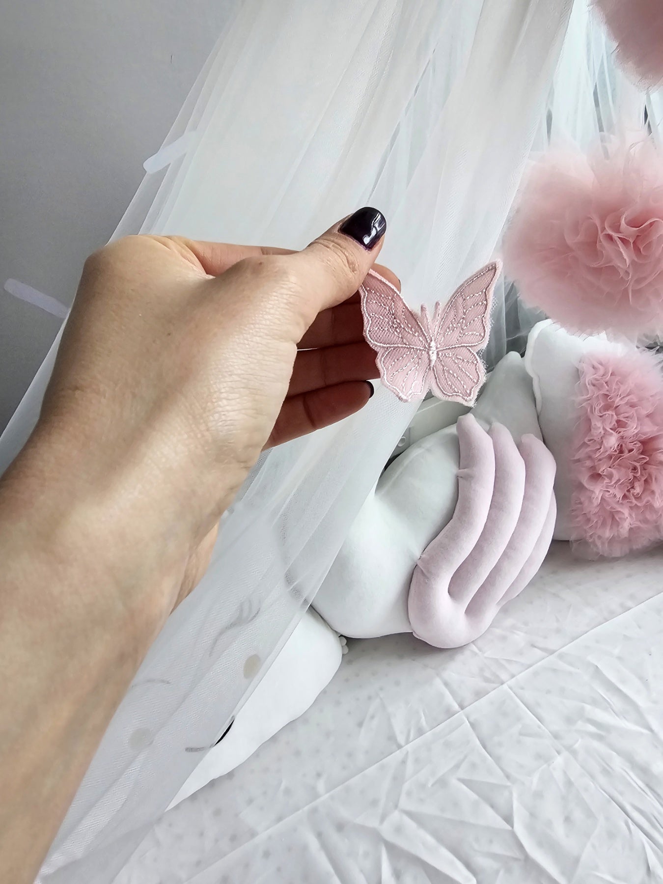 Baby girl crib bedding set light pink. KARI studio