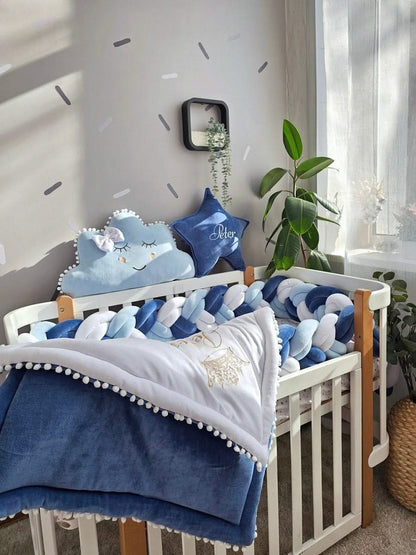 Baby bedding set for boy navi blue. KARI studio