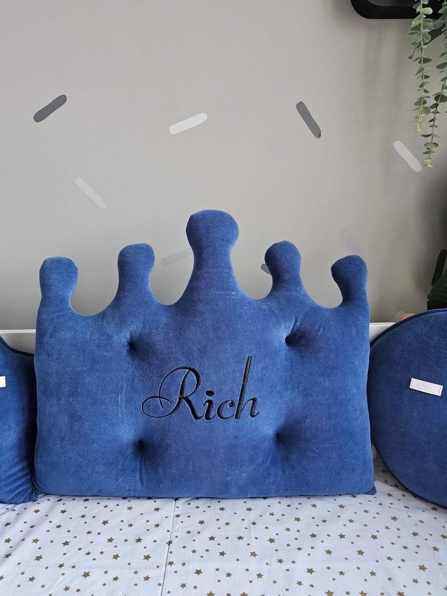Baby boy crib bedding set royal blue with crib bumpers. KARI studio
