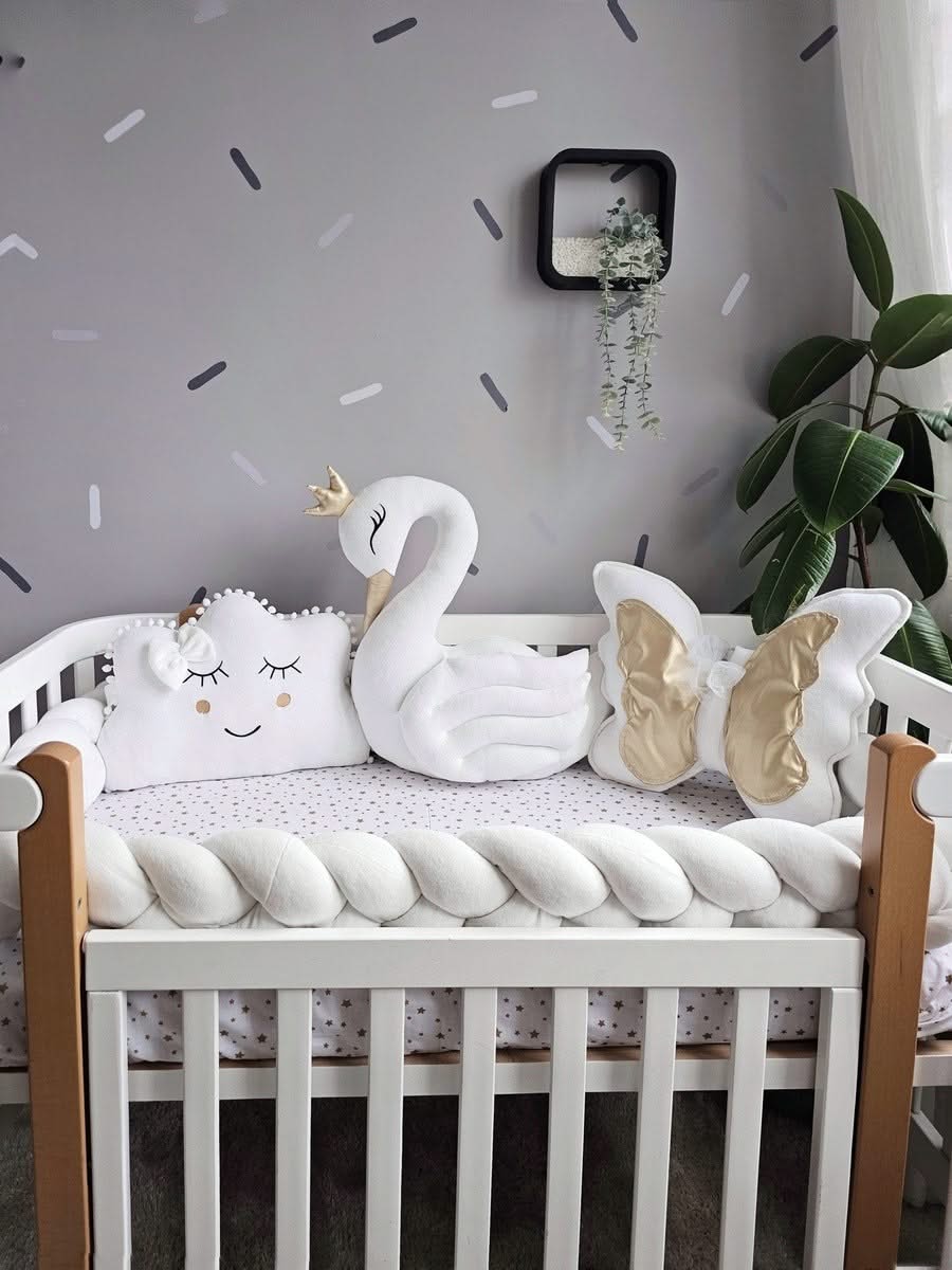 Personalized baby crib bedding set white - KariStudio