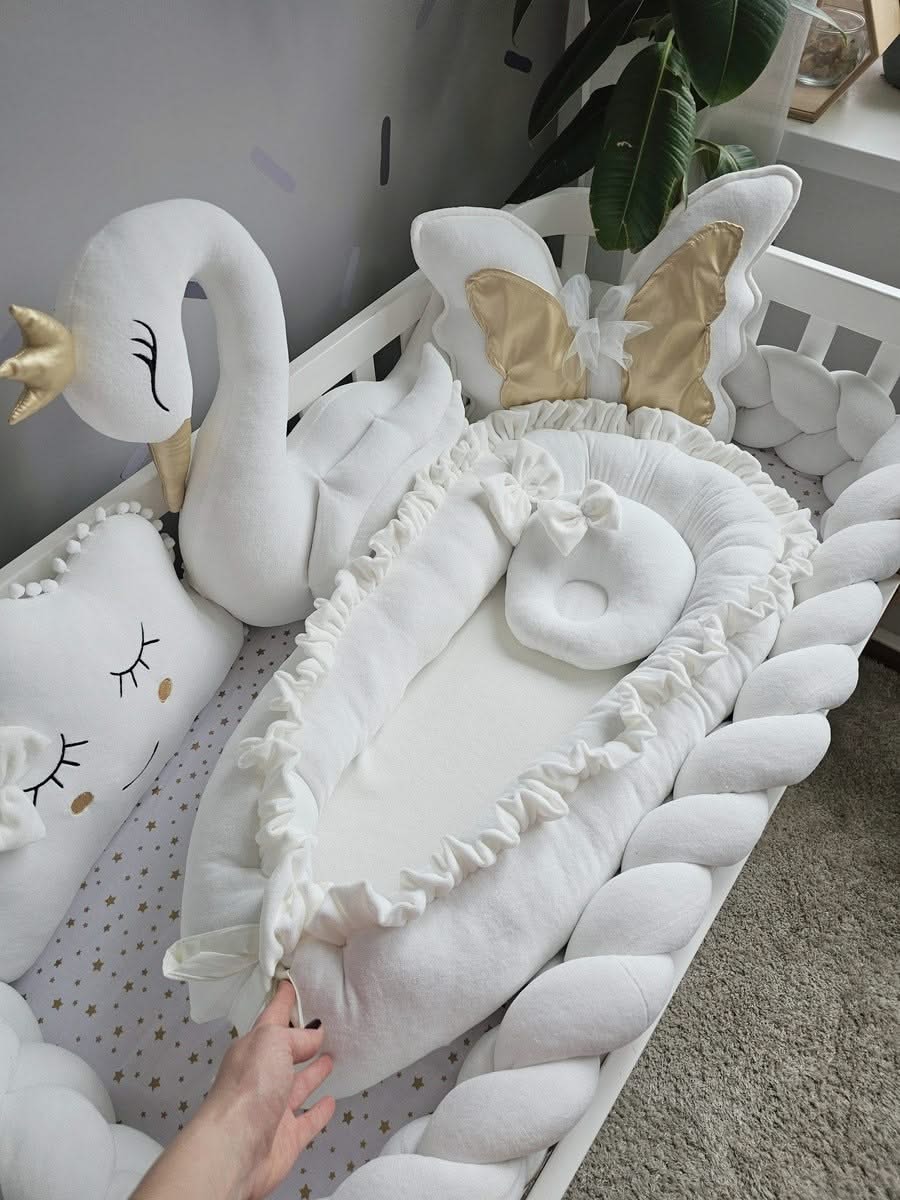 Personalized baby crib bedding set white - KariStudio