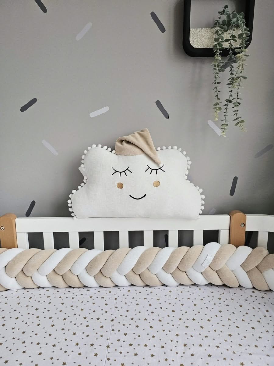 Baby boy bedding crib set with braided crib bumper. KATRI studio
