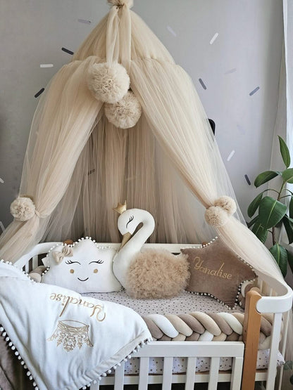 Premium baby bedding set with braided crib bumper. KARI studio
