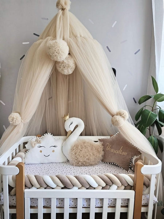 Premium baby bedding set with braided crib bumper. KARI studio