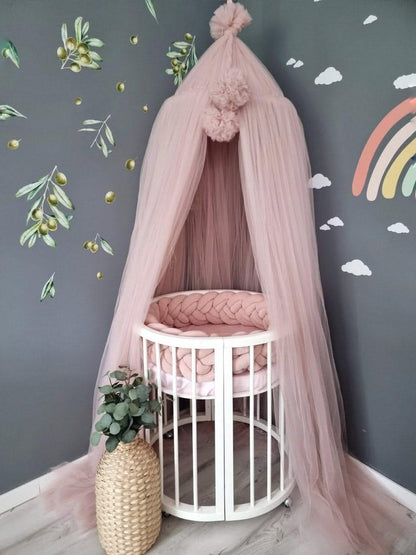 Light blush Princess baldachin, crib canopy - KariStudio
