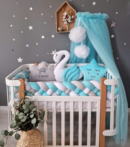 Beige bed canopy curtains - KariStudio