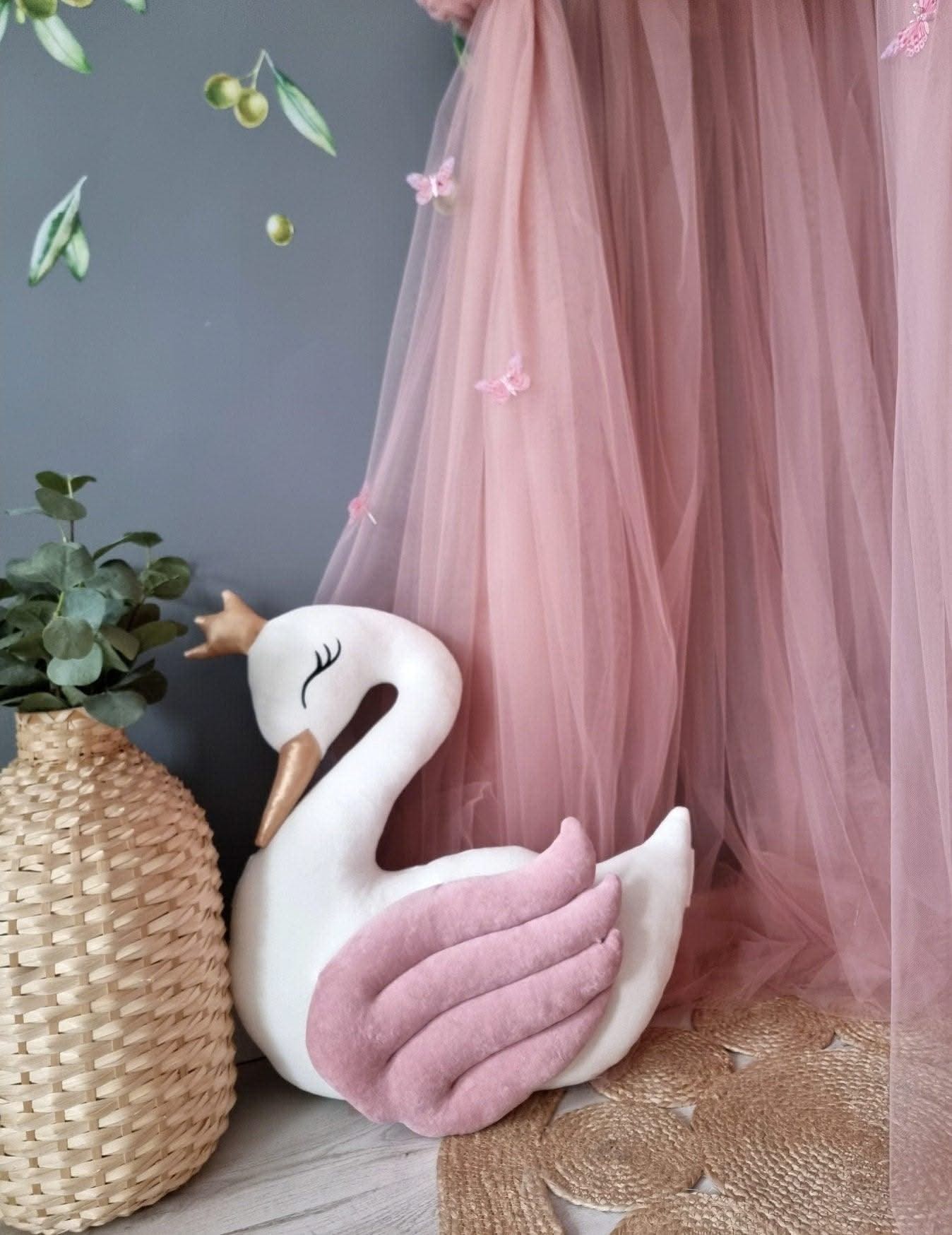 Princess Pillow swan blush, throw pillow - KariStudio