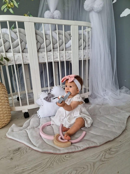 Baby leaf play mat light gray - KariStudio