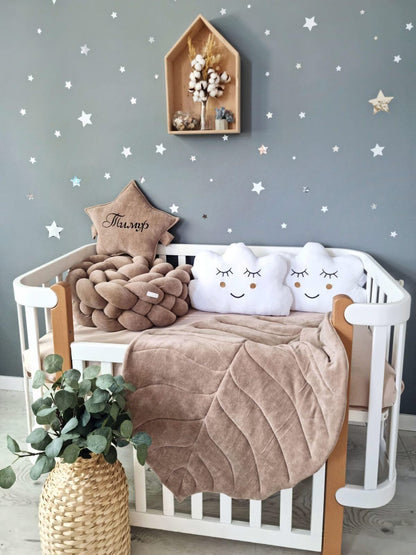Baby leaf play mat light gray - KariStudio