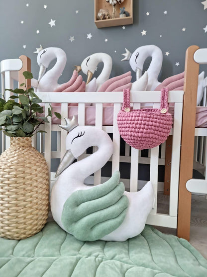 Princess Pillow swan blush, throw pillow - KariStudio