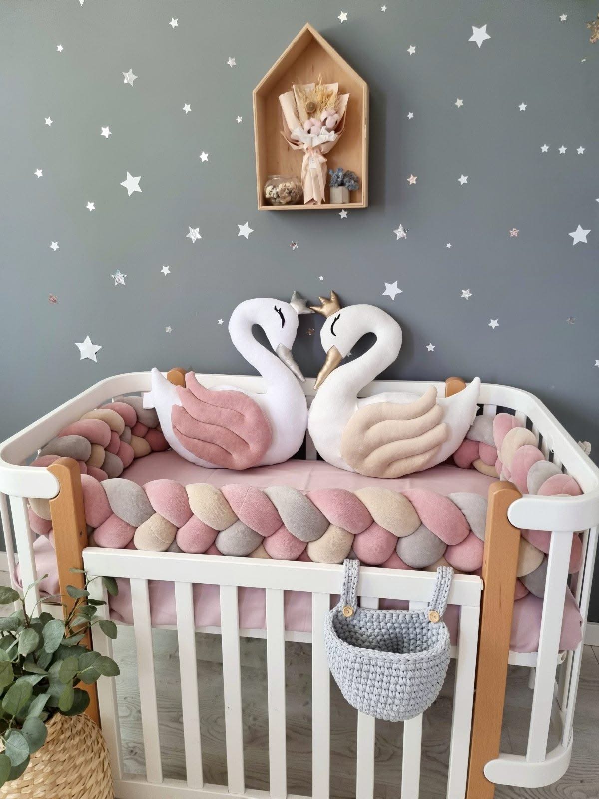 Princess Pillow swan blush, throw pillow - KariStudio