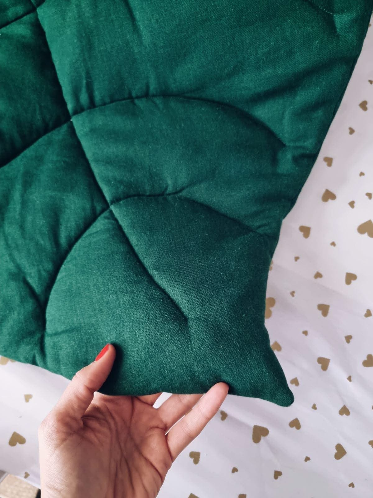 Baby linen leaf play mat navi blue - KariStudio
