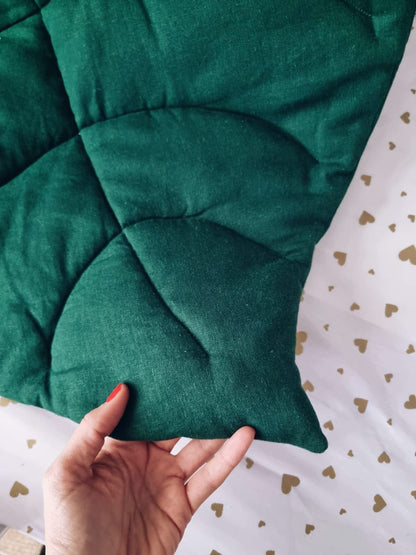 Baby leaf mat, play mat linen mustard - KariStudio