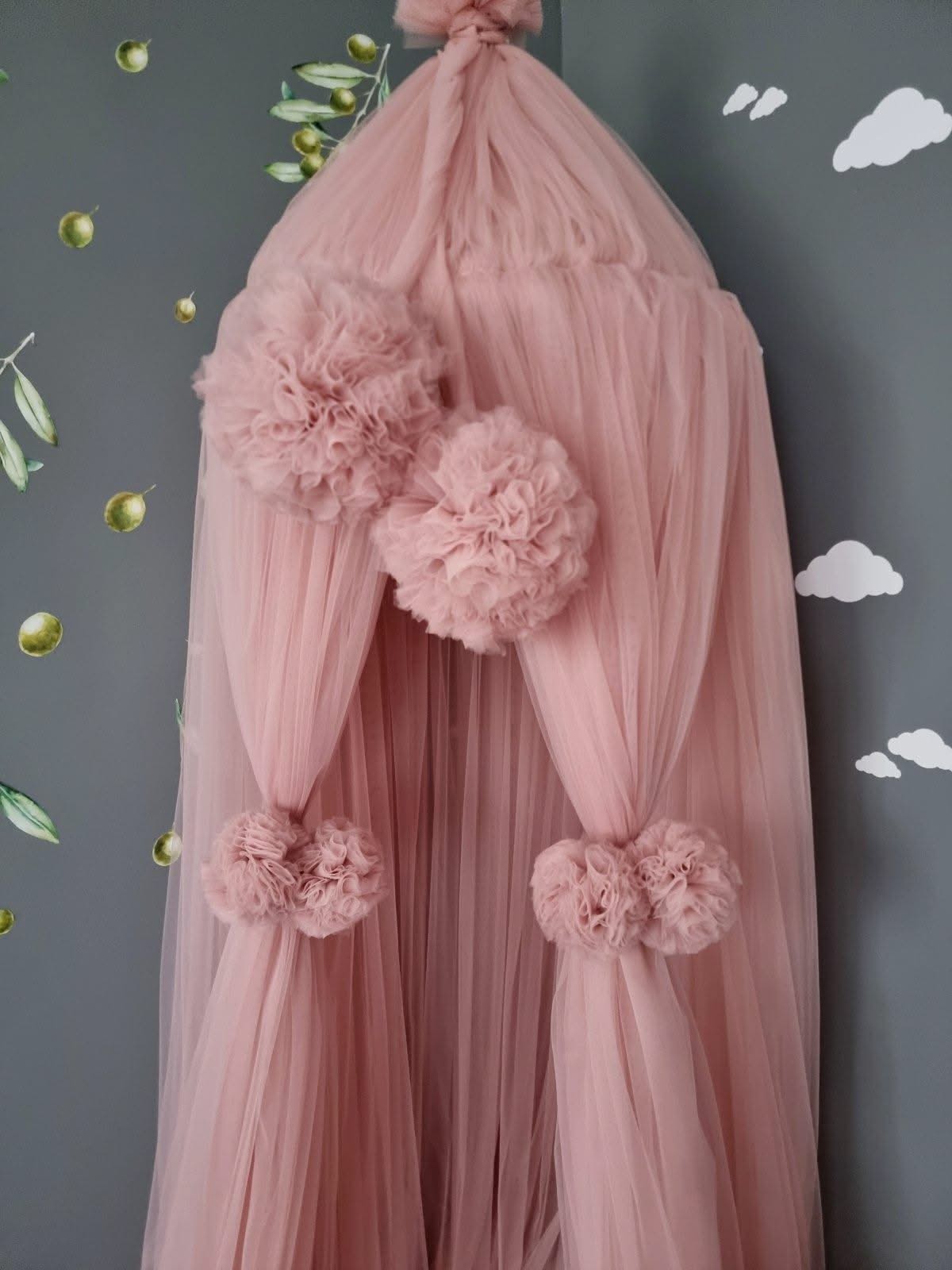 Light blush Princess baldachin, crib canopy - KariStudio