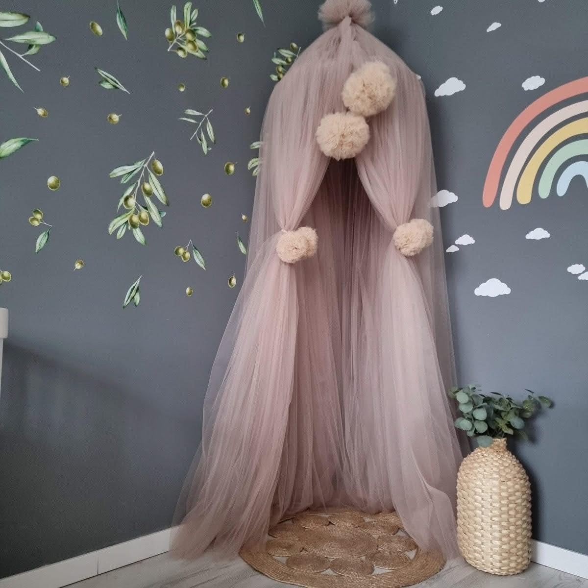 Light blush Princess baldachin, crib canopy - KariStudio
