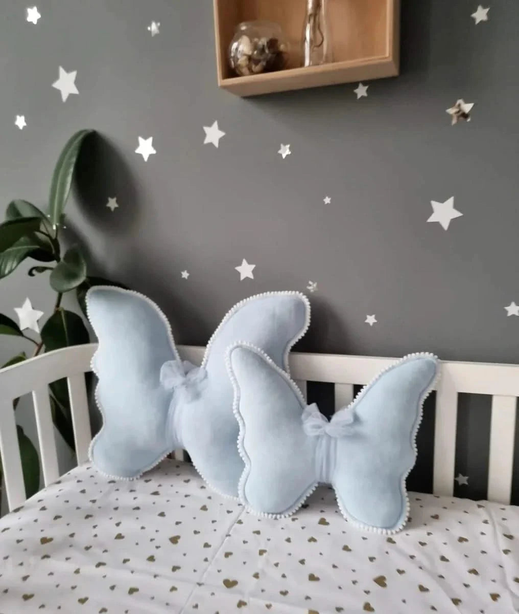 Butterfly pillow blush rose. Nursery decor. Crib pillow - KariStudio