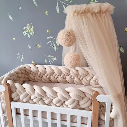 Braided crib bumper beige 25 cm - KariStudio