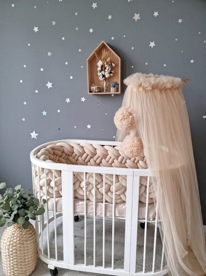 Braided crib bumper beige 25 cm - KariStudio