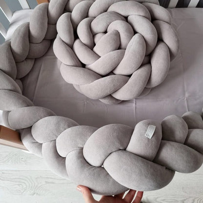 Braided crib bumper gray 15 cm - KariStudio