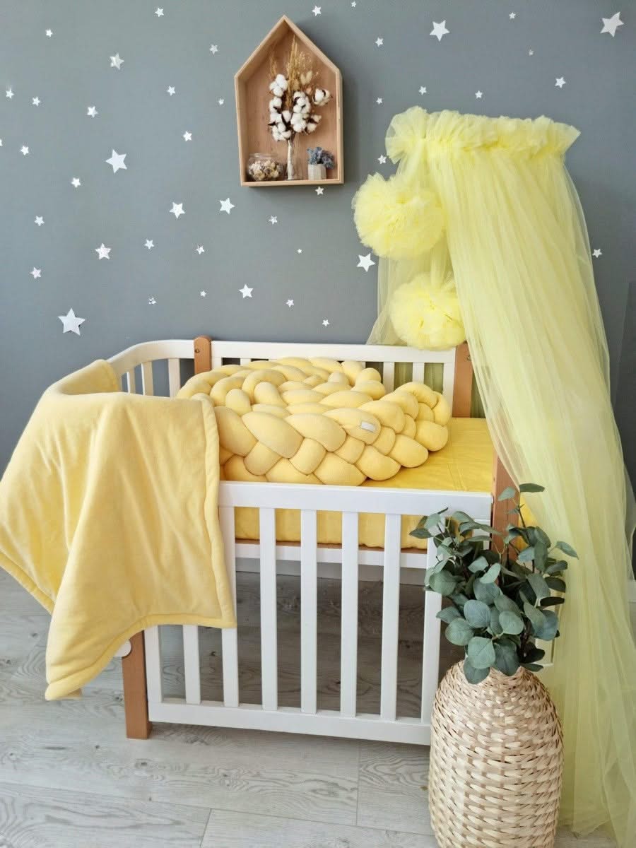 Light Blush pink bed canopy curtains, baby baldachin - KariStudio