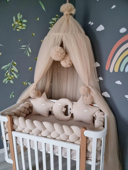 Light blush Princess baldachin, crib canopy - KariStudio