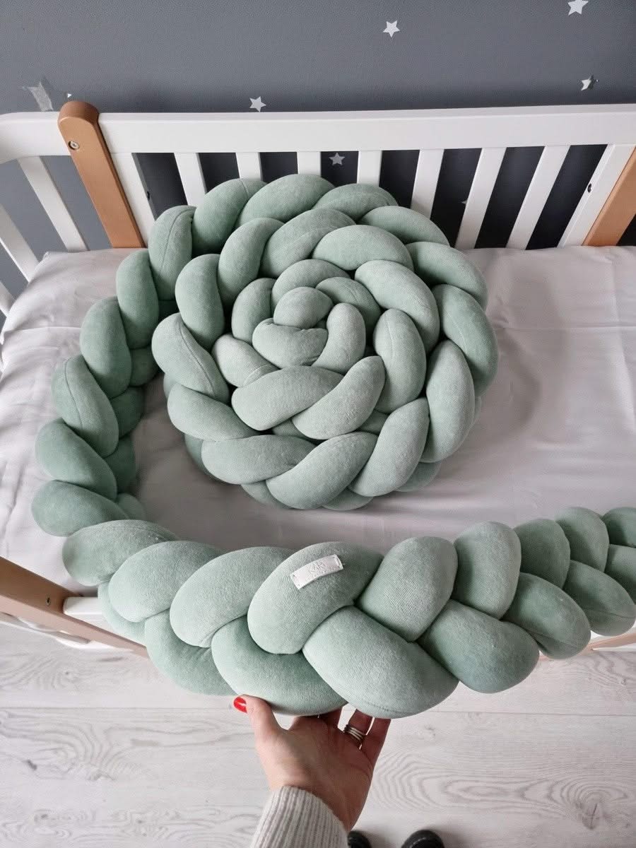 Braided crib bumper gray 15 cm - KariStudio