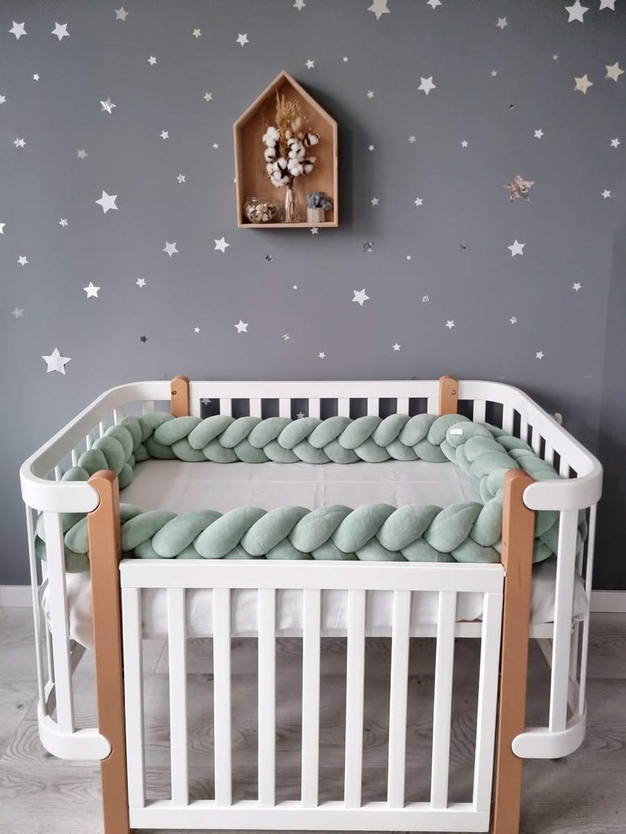 Braided crib bumper gray 15 cm - KariStudio