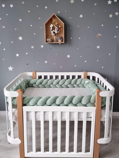 Braided crib bumper gray 15 cm - KariStudio