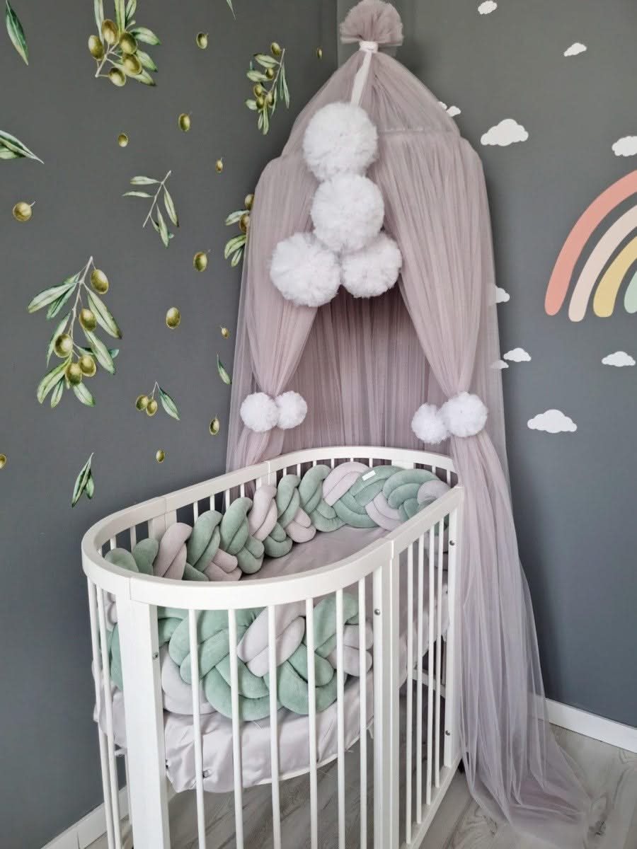 Braided crib bumper blush rose 20 cm - KariStudio
