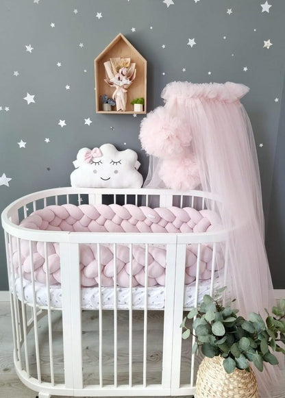 Double braided crib bumper blush rose 20 cm - KariStudio