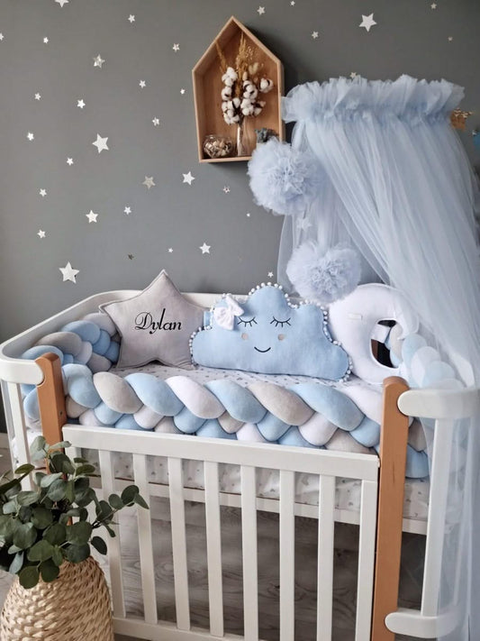 Personalized baby bedding set for boy blue - KariStudio
