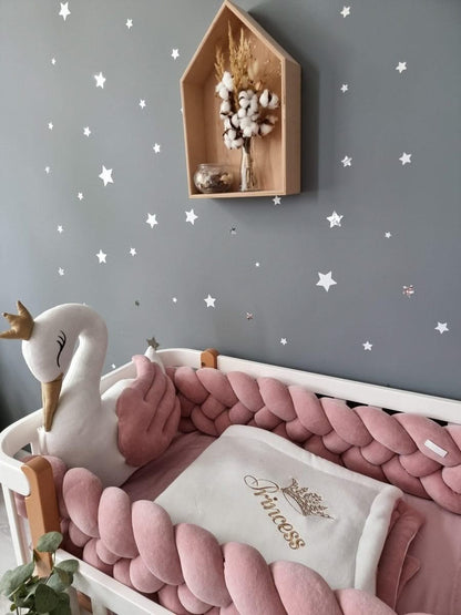 Personalized baby bedding set for girl blush with baldachin - KariStudio