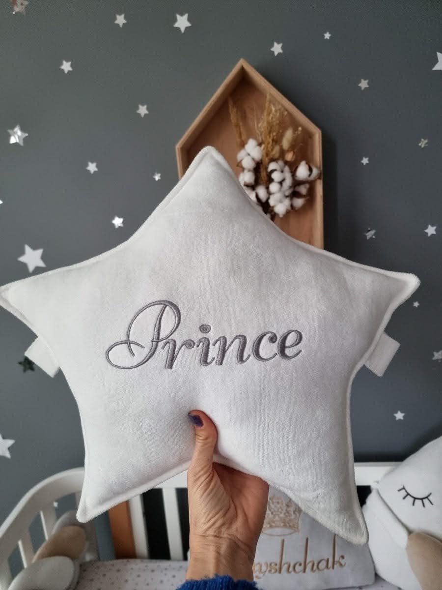 Personalized baby bedding set beige gray - KariStudio