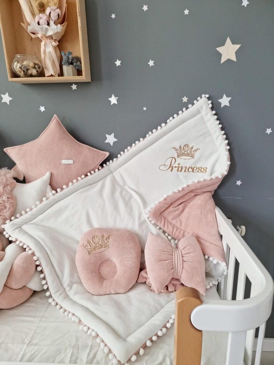 Personalized baby bedding set for girl blush 15 cm - KariStudio