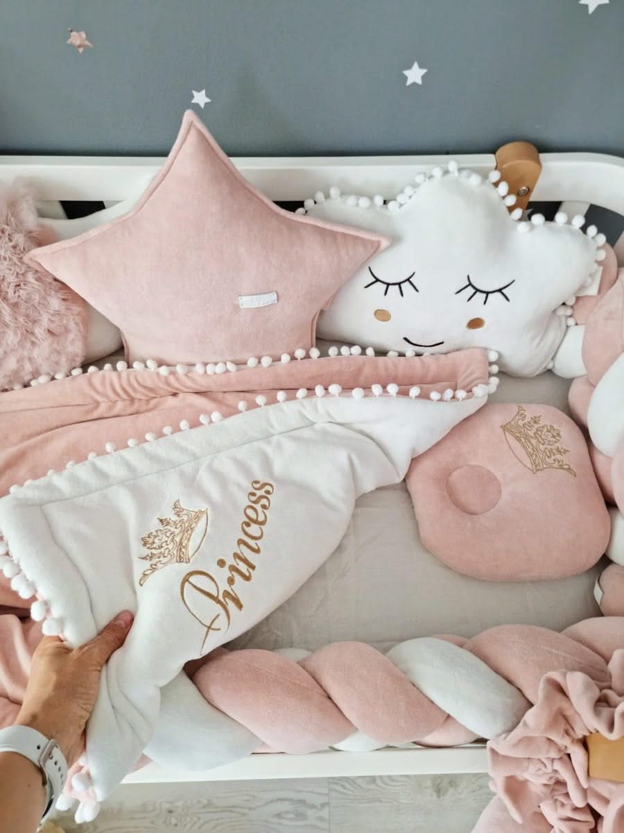 Personalized baby bedding set for girl blush 15 cm - KariStudio