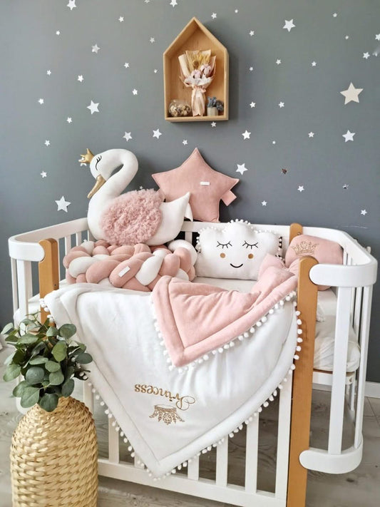 Personalized baby bedding set for girl blush 15 cm - KariStudio